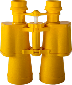 A pair of golden binoculars