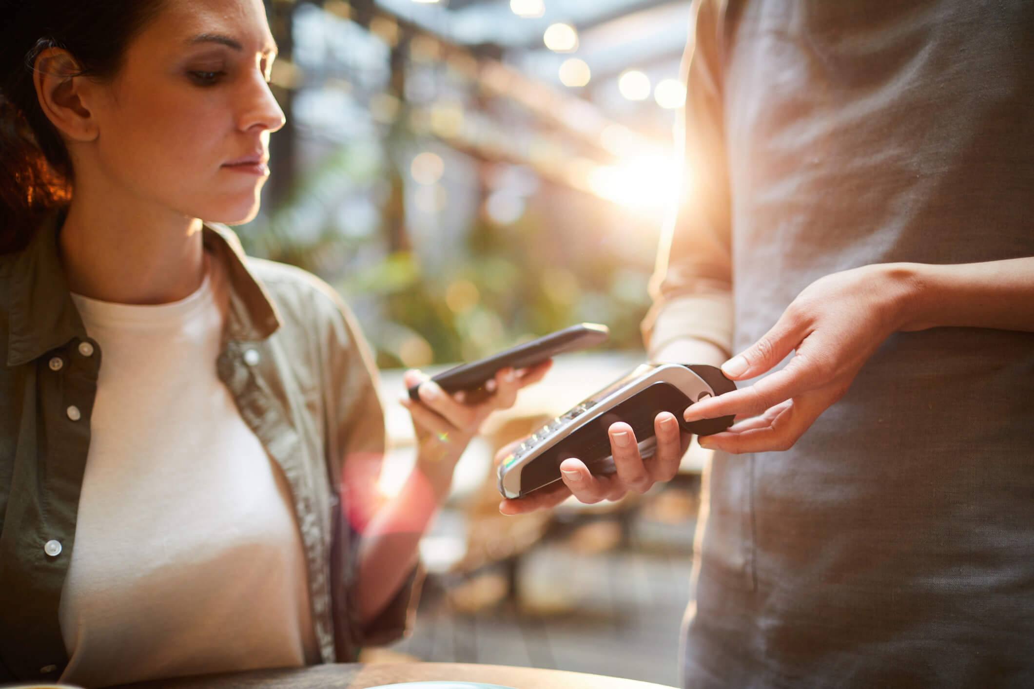 Woman checking phone