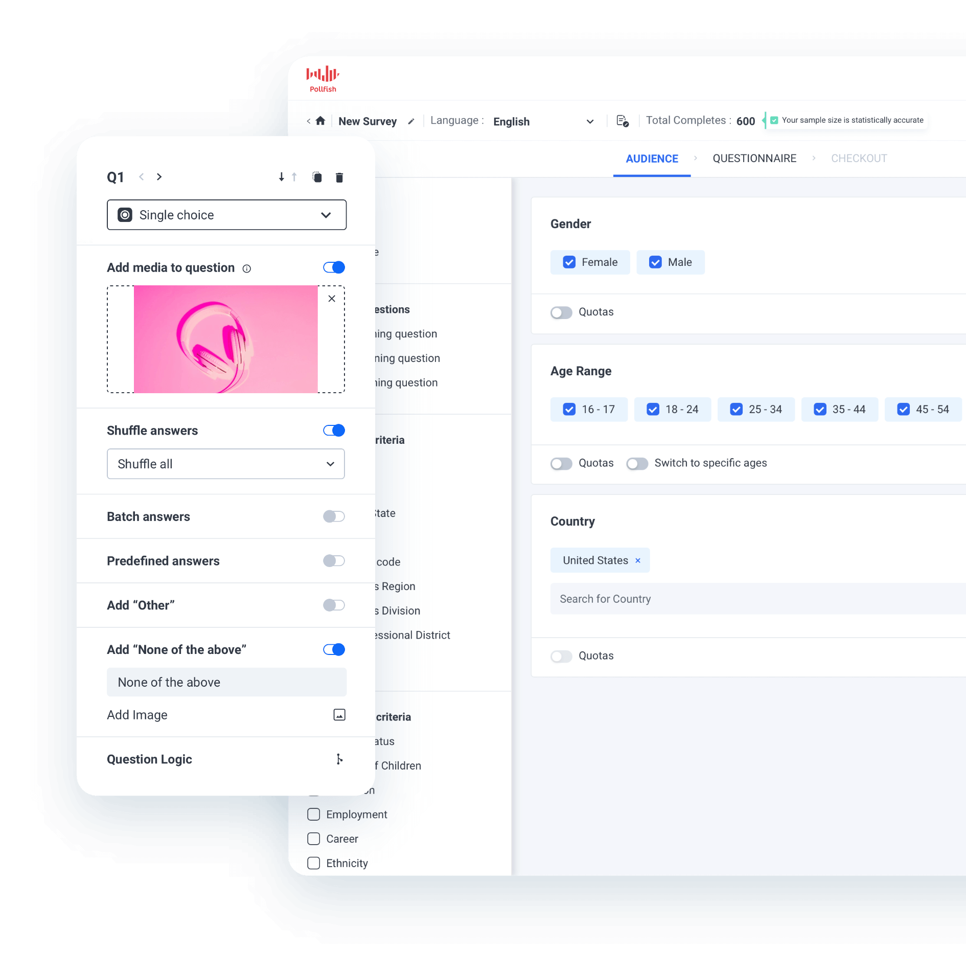 Pollfish interface