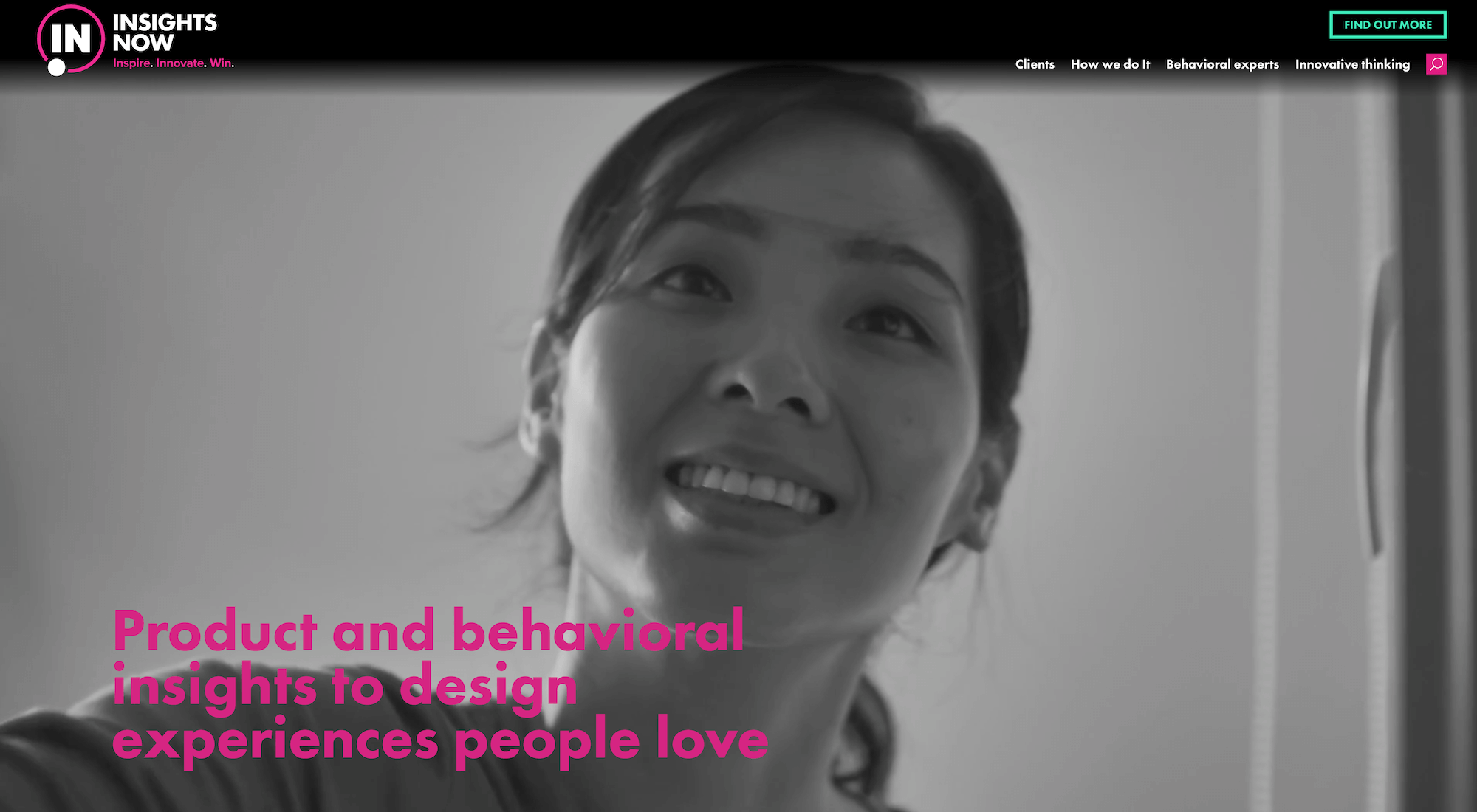 Insights Now homepage: Product and behavioral insights to design experiences people love