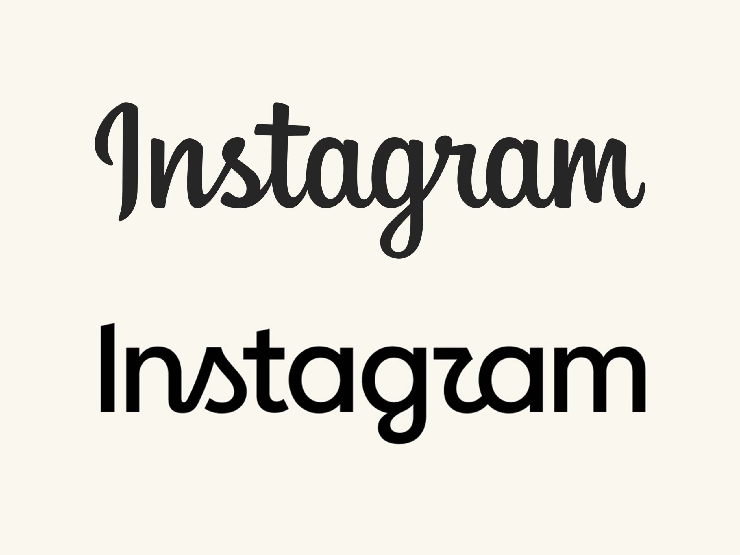 Instagrams original wordmark pictured above instagrams new wordmark