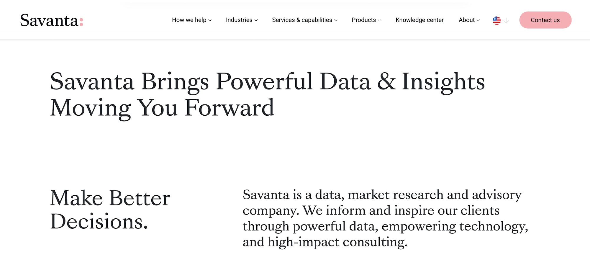 Savanta homepage: Powerful Data & Insights Moving You Forward